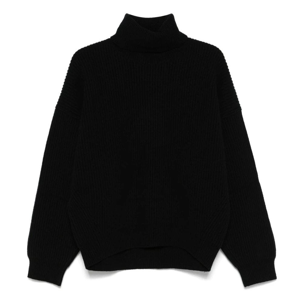 66 North Zwarte Wol Ribgebreide Trui Black Heren