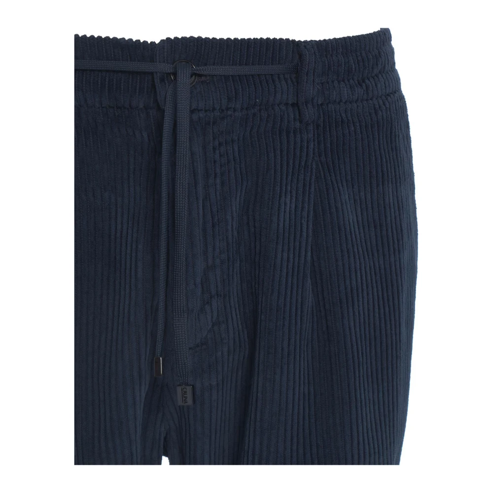 Cruna Blauwe Slim-Fit Katoenen Broek Aw24 Blue Heren