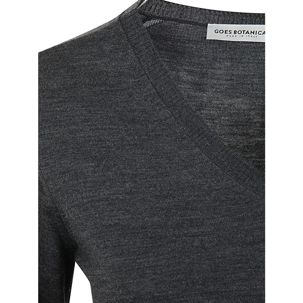 Goes Botanical V-neck Knitwear Gray Dames