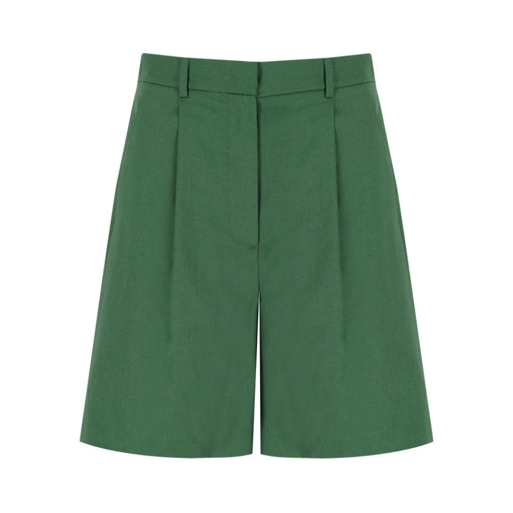 Weekend Max Mara Vrouw Groente Korte Broeken Dames, Groen, S, Katoen, Ecuba Bermuda Shorts