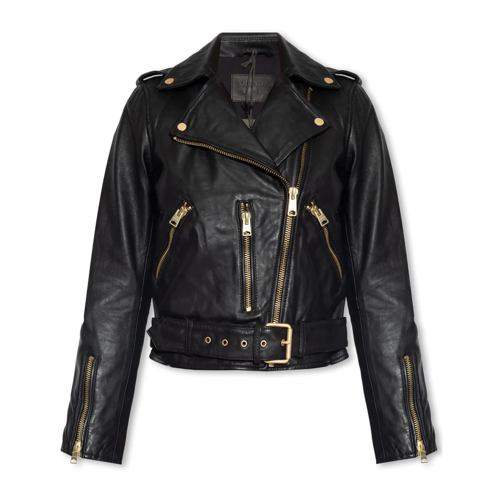 AllSaints Balfern leren jas Black Dames
