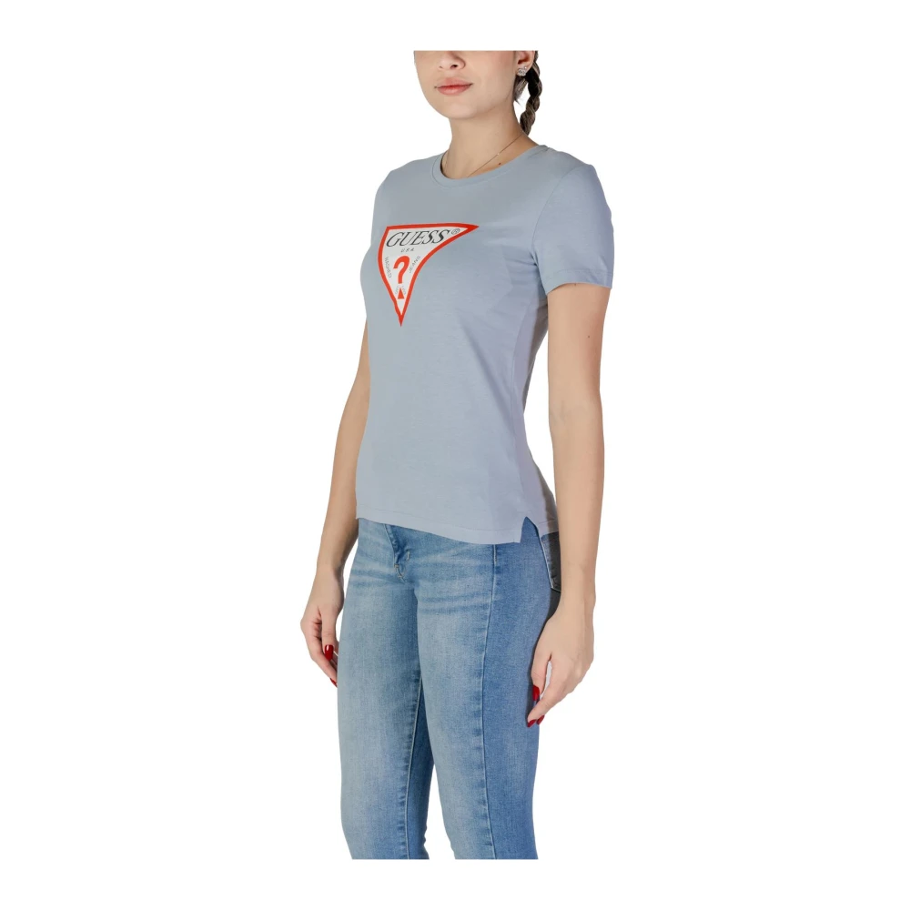 Guess Klassieke Logo Tee Blauw Katoenen T-shirt Blue Dames