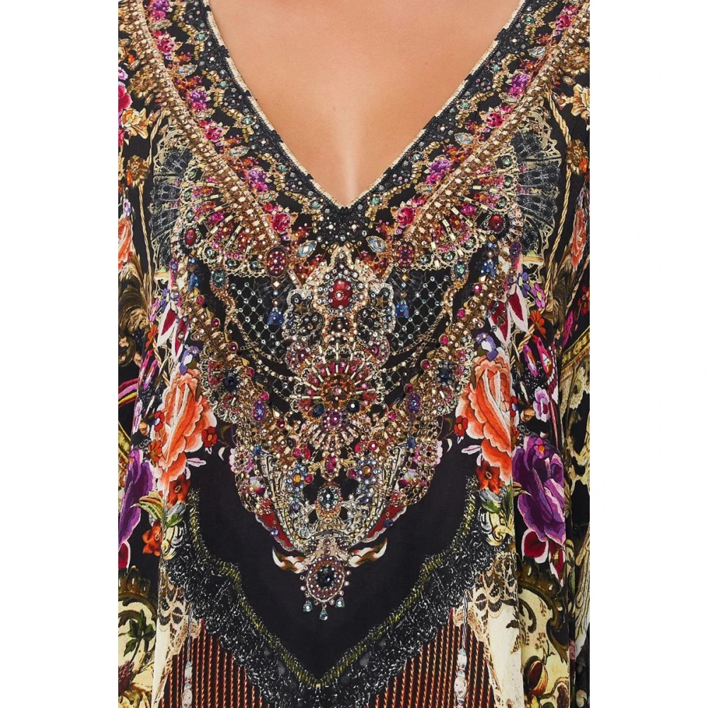 Camilla Fringe Dance Kaftan met Duende Multicolor Dames
