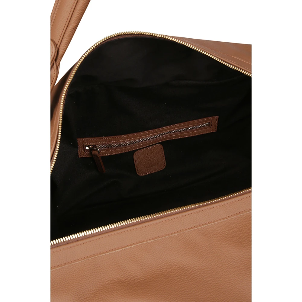Eleventy Fluweel Effect Leren Reistas Rugzak Brown Unisex