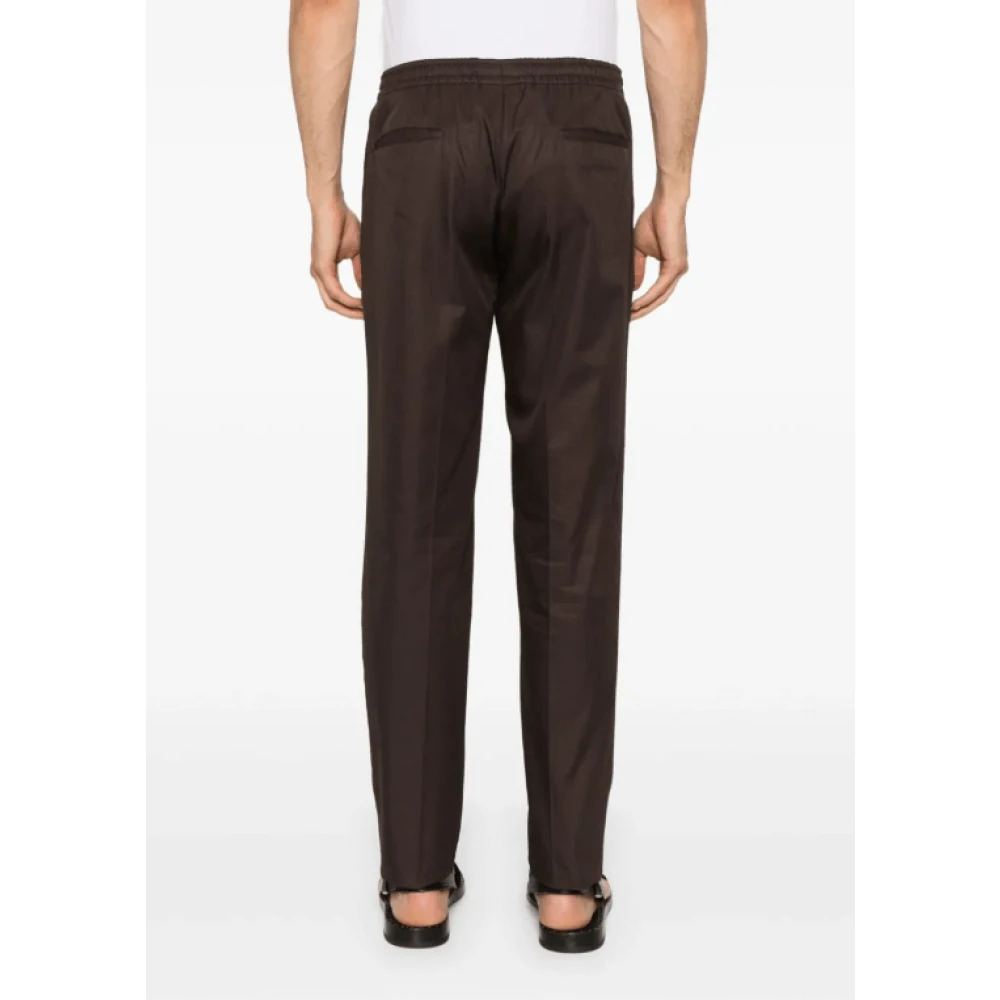 Kiton Cederbruine Tapered Broek Brown Heren