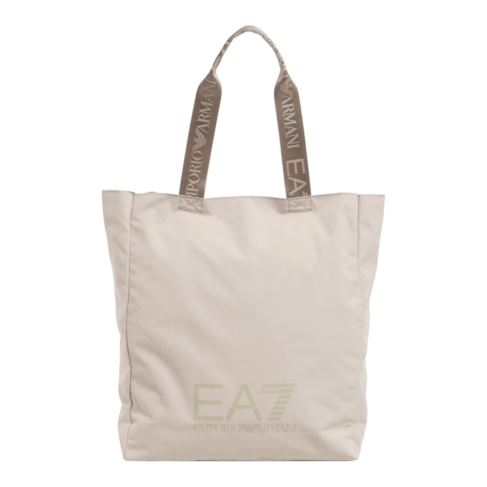 Emporio Armani Ea7 Men's Beige Stylish Zip Closure Tote Bag
