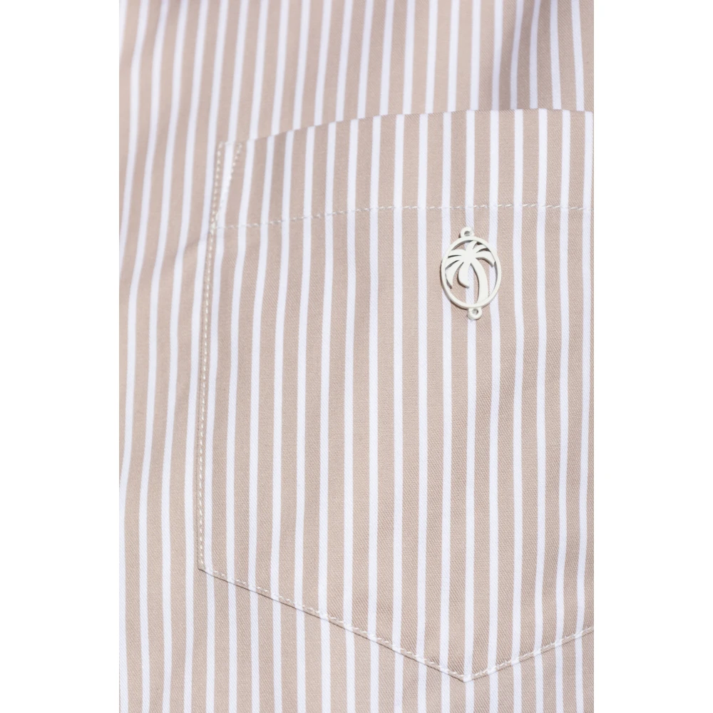 Palm Angels Shirt met gestreept patroon Beige Dames