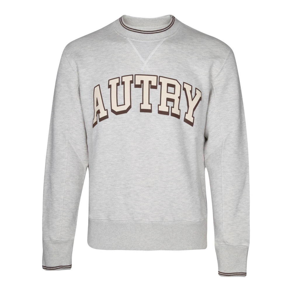 Autry Witte Crew Neck Sweatshirt Aw24 Gray Heren