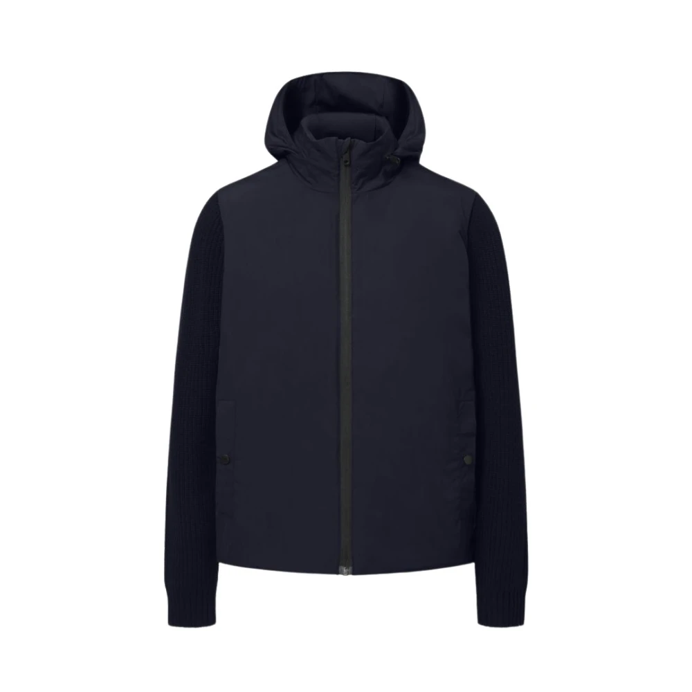 Ecoalf Gerecyclede Hooded Gebreide Jas Blue Heren