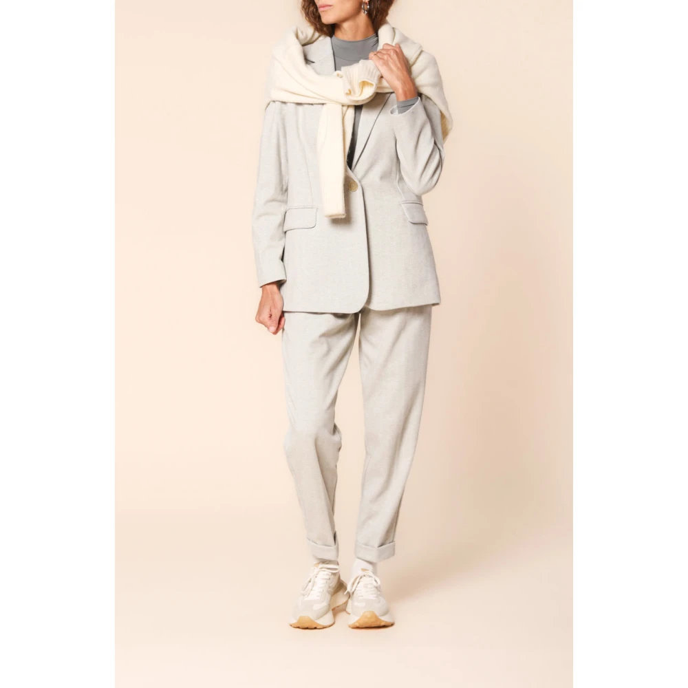 Mason's Lange jersey blazer met resca patroon Gray Dames