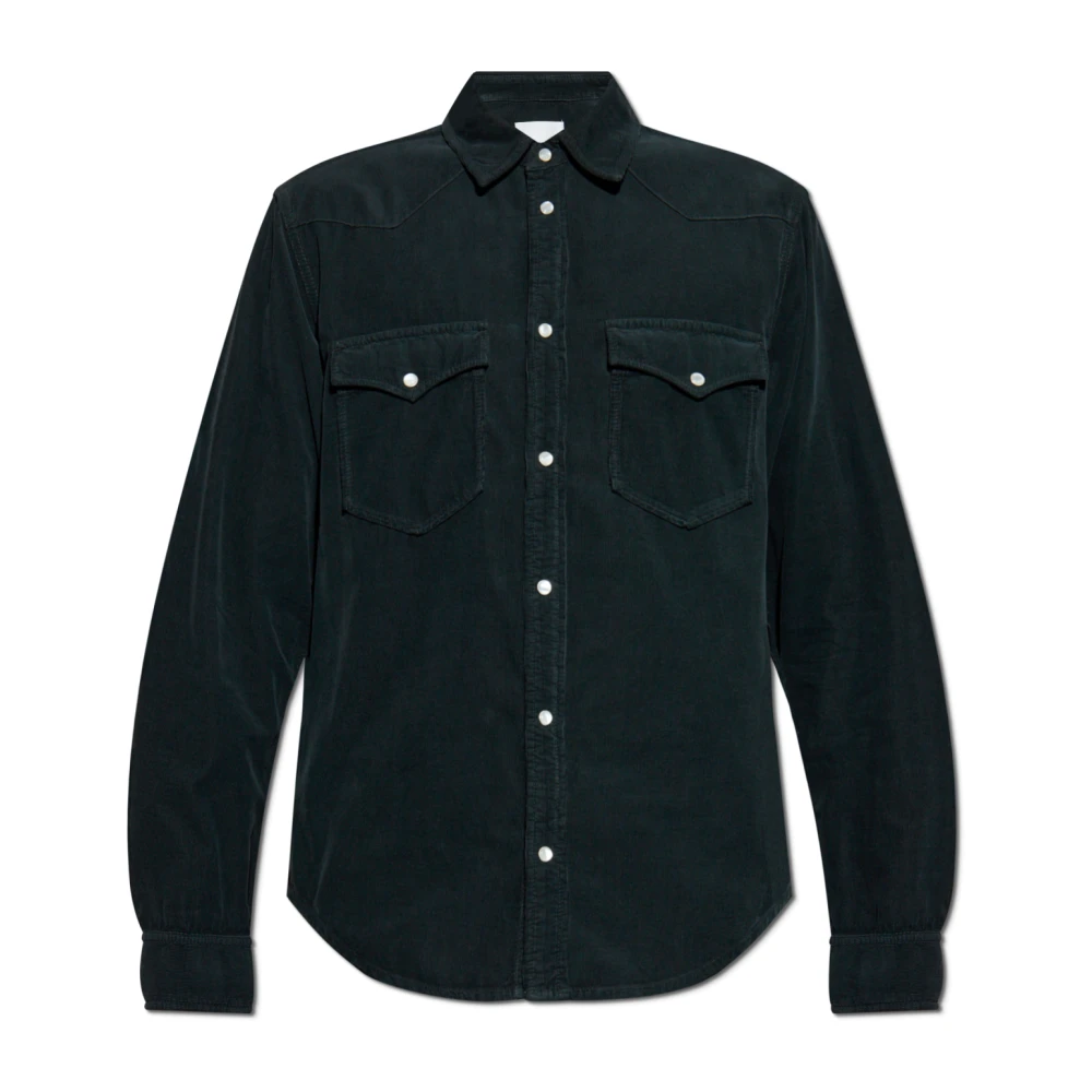 Isabel marant Ribfluwelen overhemd 'Vasco' Green Heren