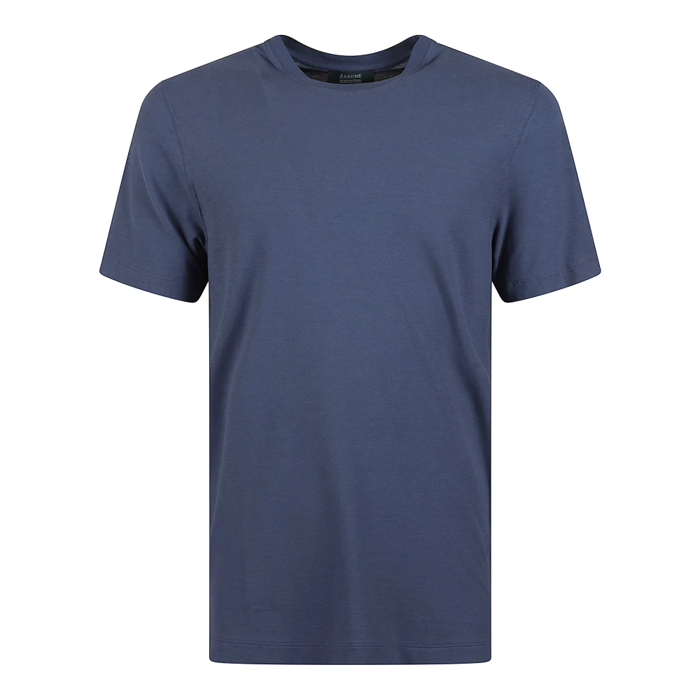 Zanone Denim Katoenen Jersey T-shirt Blue Heren