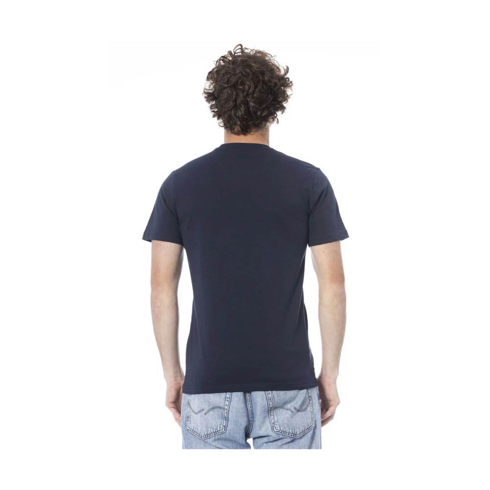 Cavalli Class Logo Print Ronde Hals T-Shirt Blue Heren