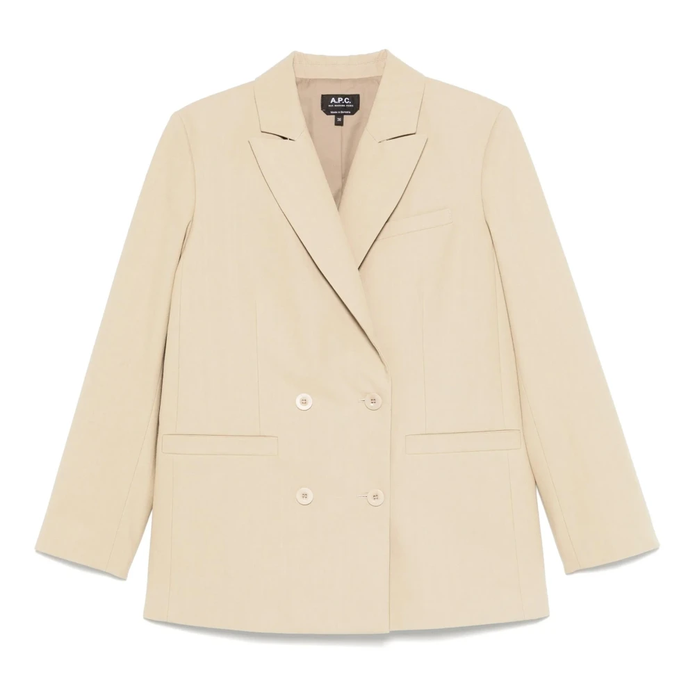 A.p.c. Dubbel Breasted Lucy Blazer Beige Dames