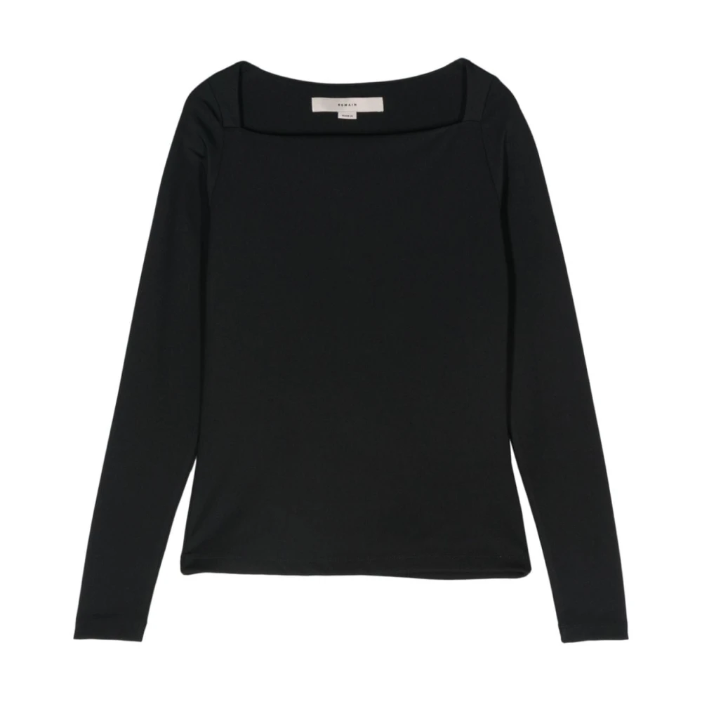 Remain Birger Christensen Lange Mouw Zwarte Top Black Dames
