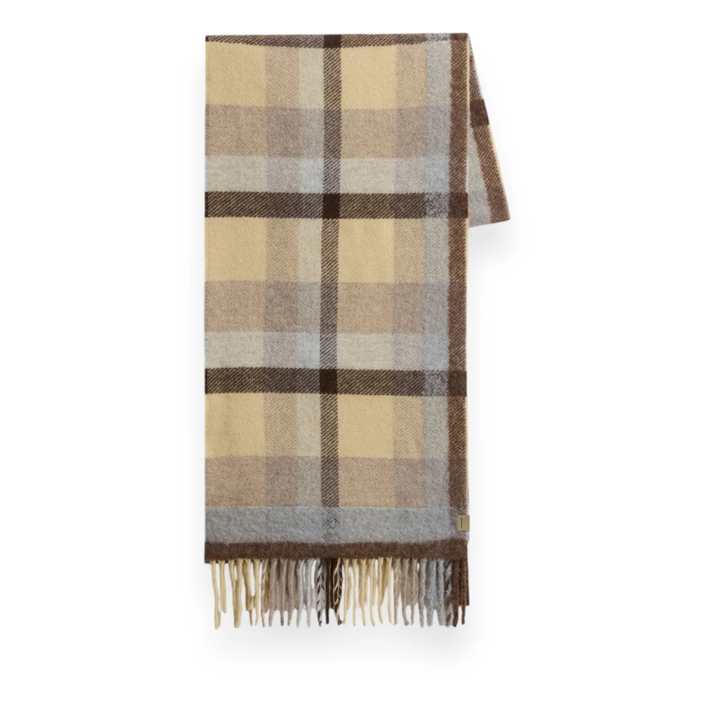 Woolrich Needle Punch Check Halsduk Beige, Dam