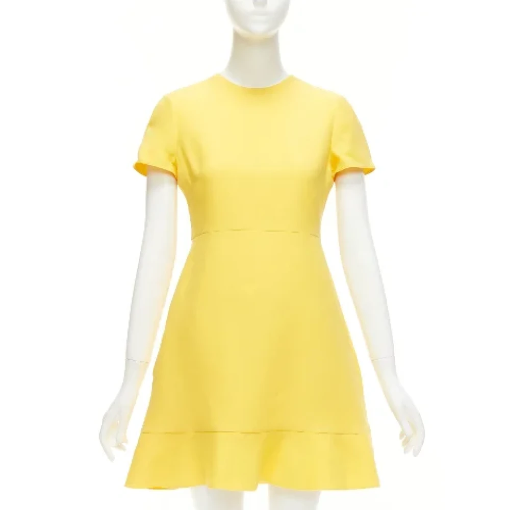 Valentino Vintage Pre-owned Wool dresses Yellow Dames