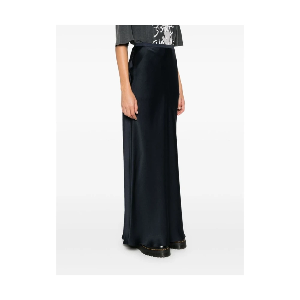 Anine Bing Bar Silk Maxi Rok Blue Dames