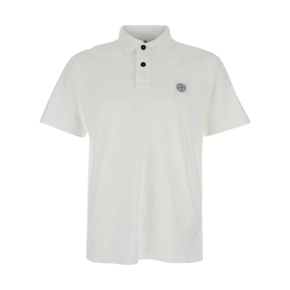 Stone Island Wit Poloshirt met Logopatch White Heren