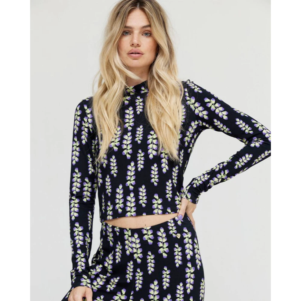 Harper & Yve Lange Mouw Top Jeff-Ls Black Dames