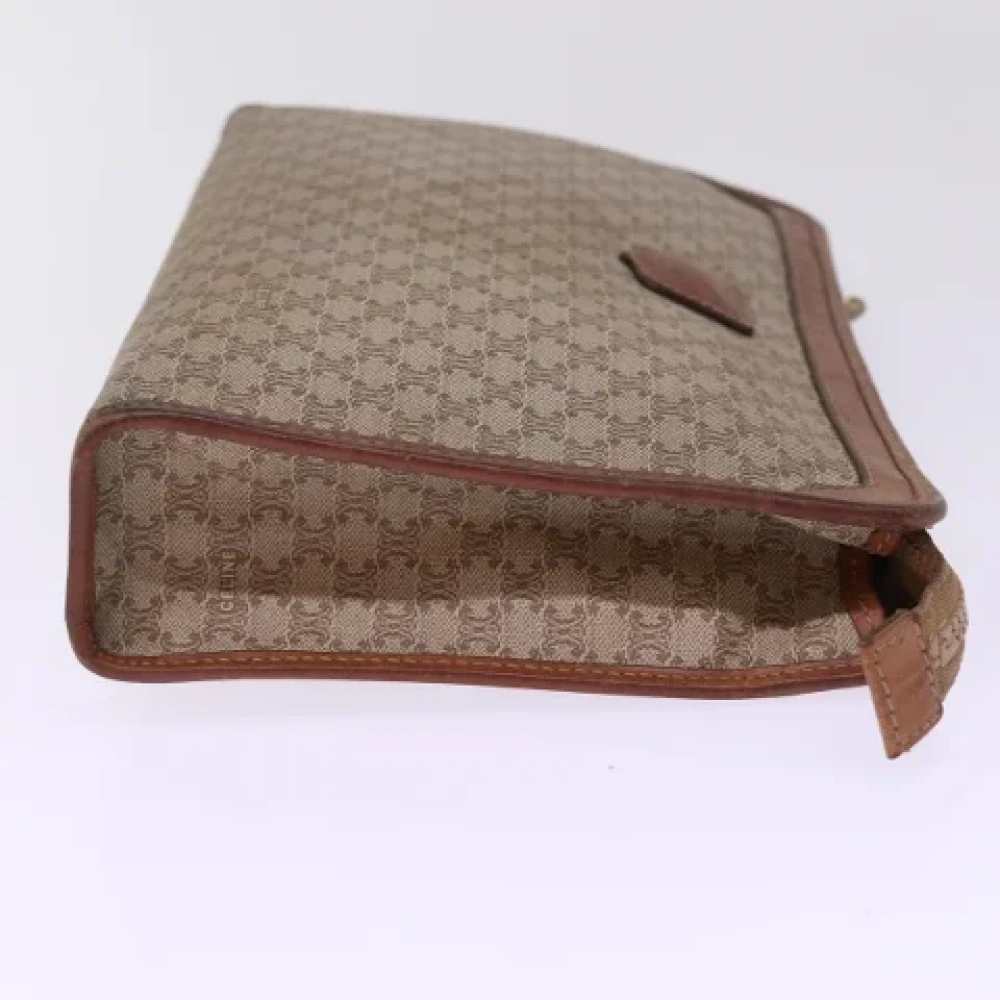 Celine Vintage Pre-owned Canvas clutches Beige Dames