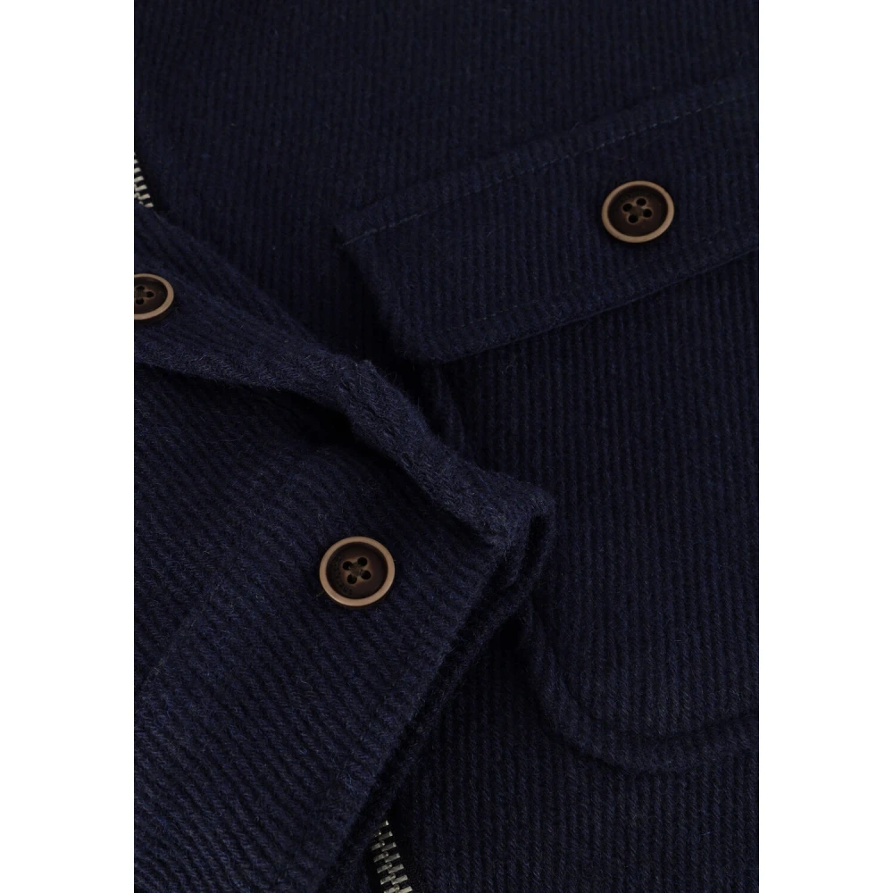 Anerkjendt Navy Heavy Twill Overshirt Blue Heren