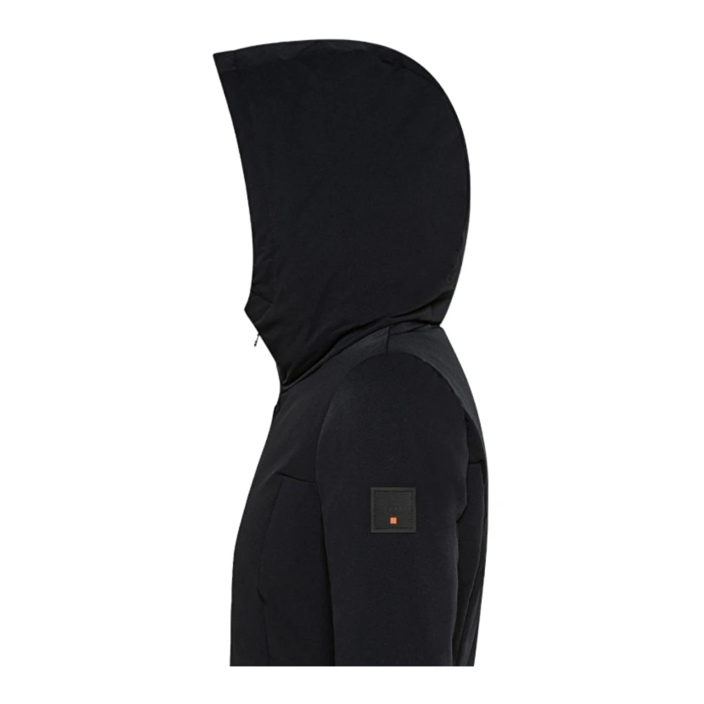 Dekker Zwarte Lange Donsjas met Hoogwaardige Materialen Black Dames