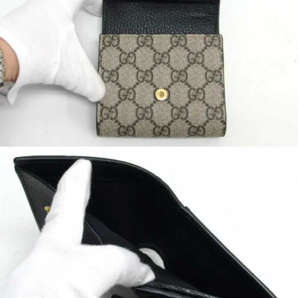 Gucci Vintage Pre-owned Leather wallets Beige Dames