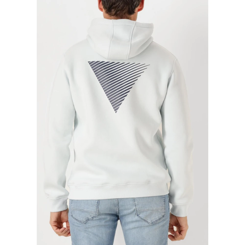 Pure Path Blauwe Hoodie Sweater voor Mannen White Heren