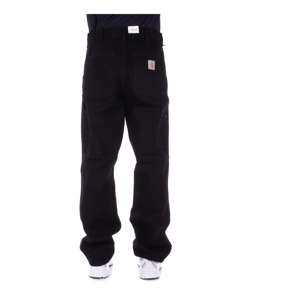 Carhartt WIP Logo Jeans met knoopsluiting Black Heren