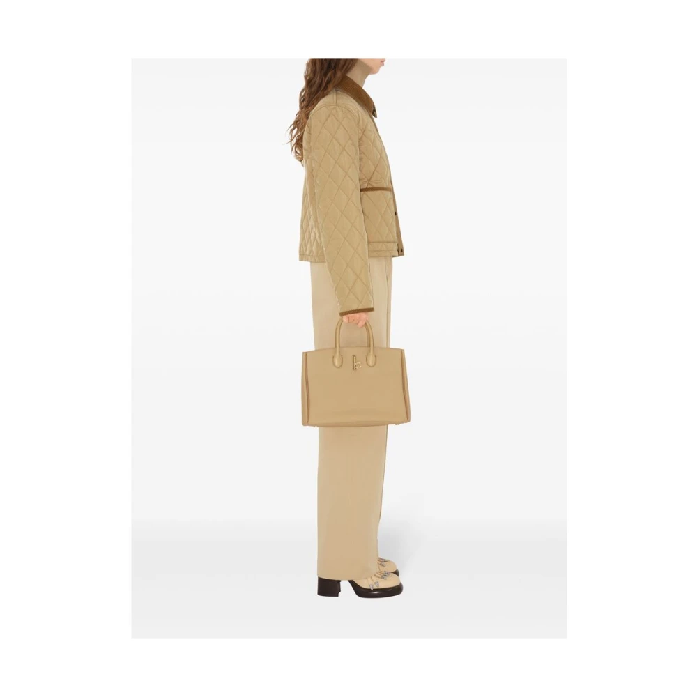 Burberry Beige Gewatteerde Buitenkleding Jas Beige Dames