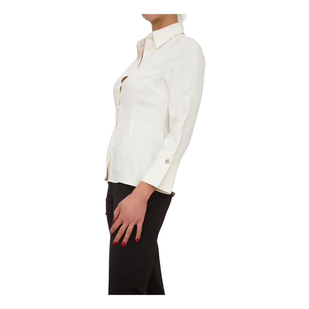 Nenette Lange Mouw Ivoor Fluid Blouse White Dames