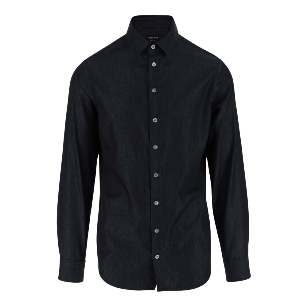 Camisa de Denim con Botones Giorgio Armani Hombre Miinto