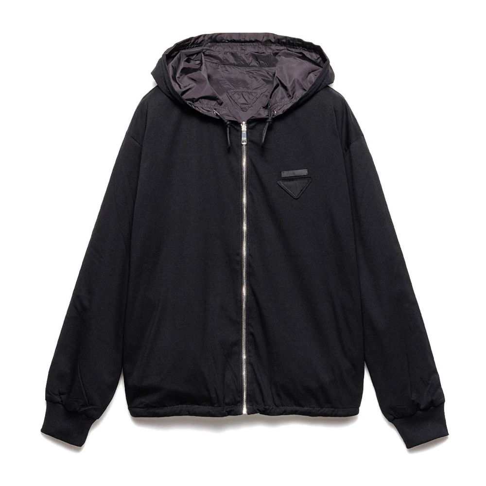 Prada Women's Black Zip-Throughs, Xs, Sweatshirt