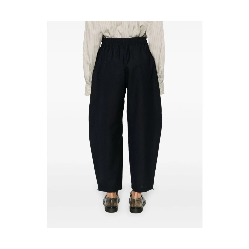 Studio Nicholson Midnight Blue Wol Broek met Ritsen Blue Dames