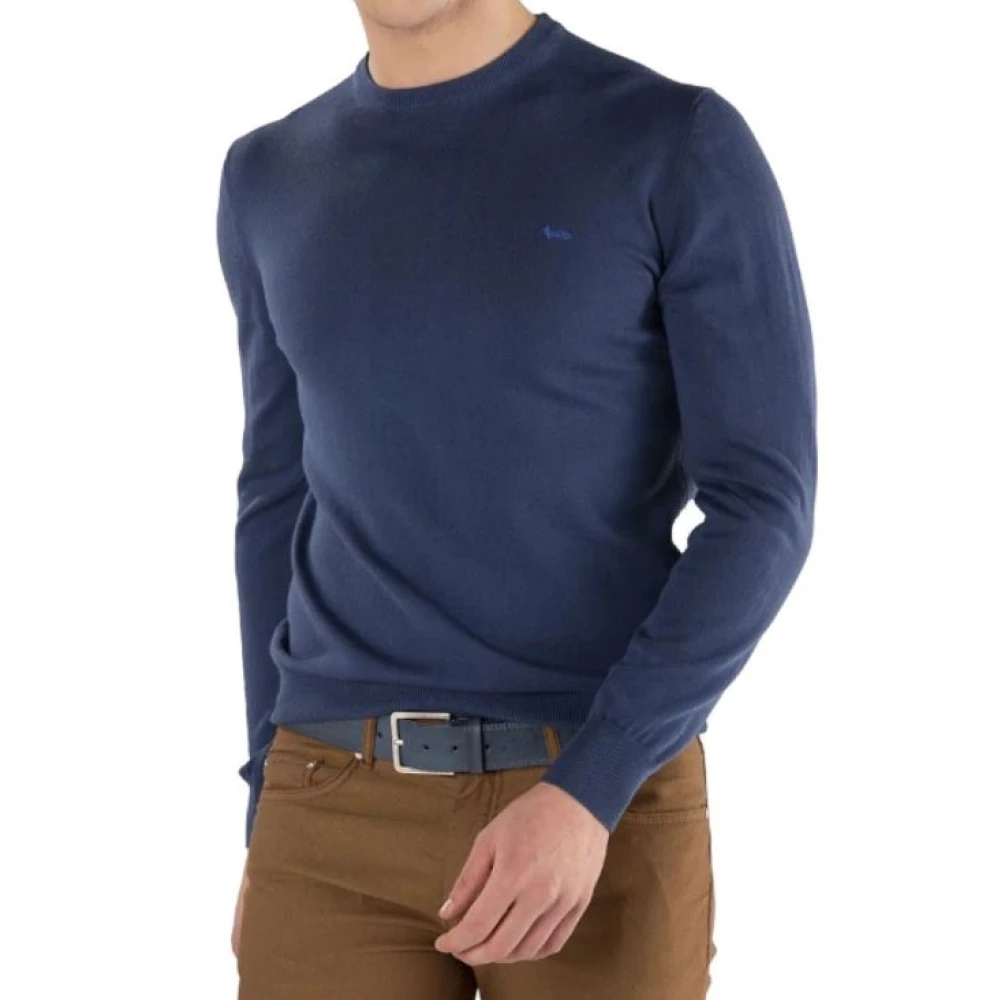 Harmont & Blaine Men's Blue Crew Neck Sweater