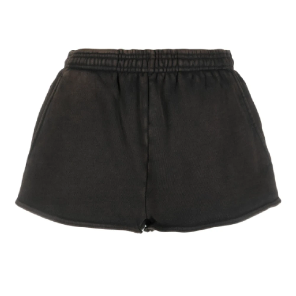Entire Studios Zwarte Gewassen Micro Shorts Black Dames