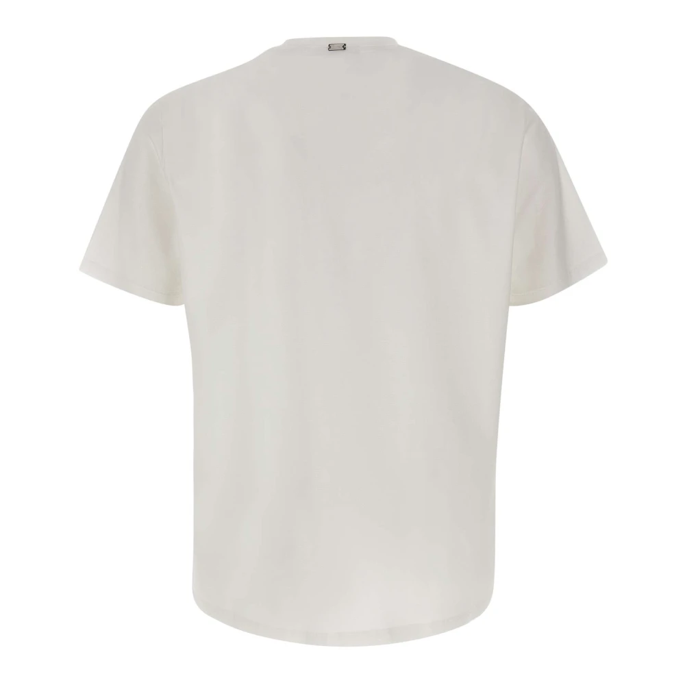 Herno Witte Katoenen T-shirt Crew Neck White Heren