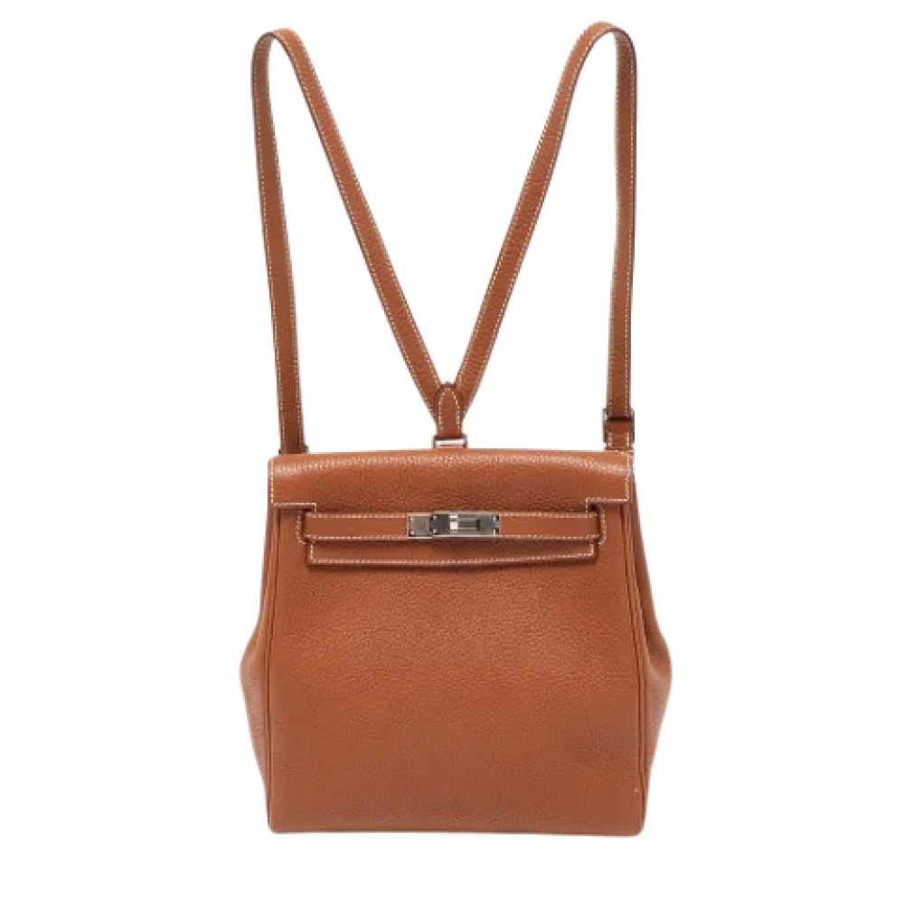 Hermès Vintage Pre-owned Leather backpacks Brown Dames