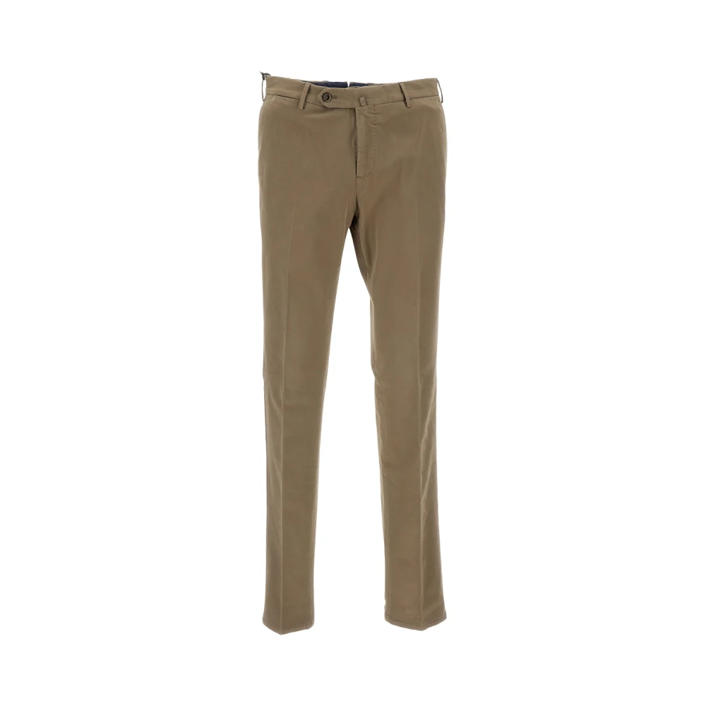 Pt01 Men's Beige Cotton Chino Trousers