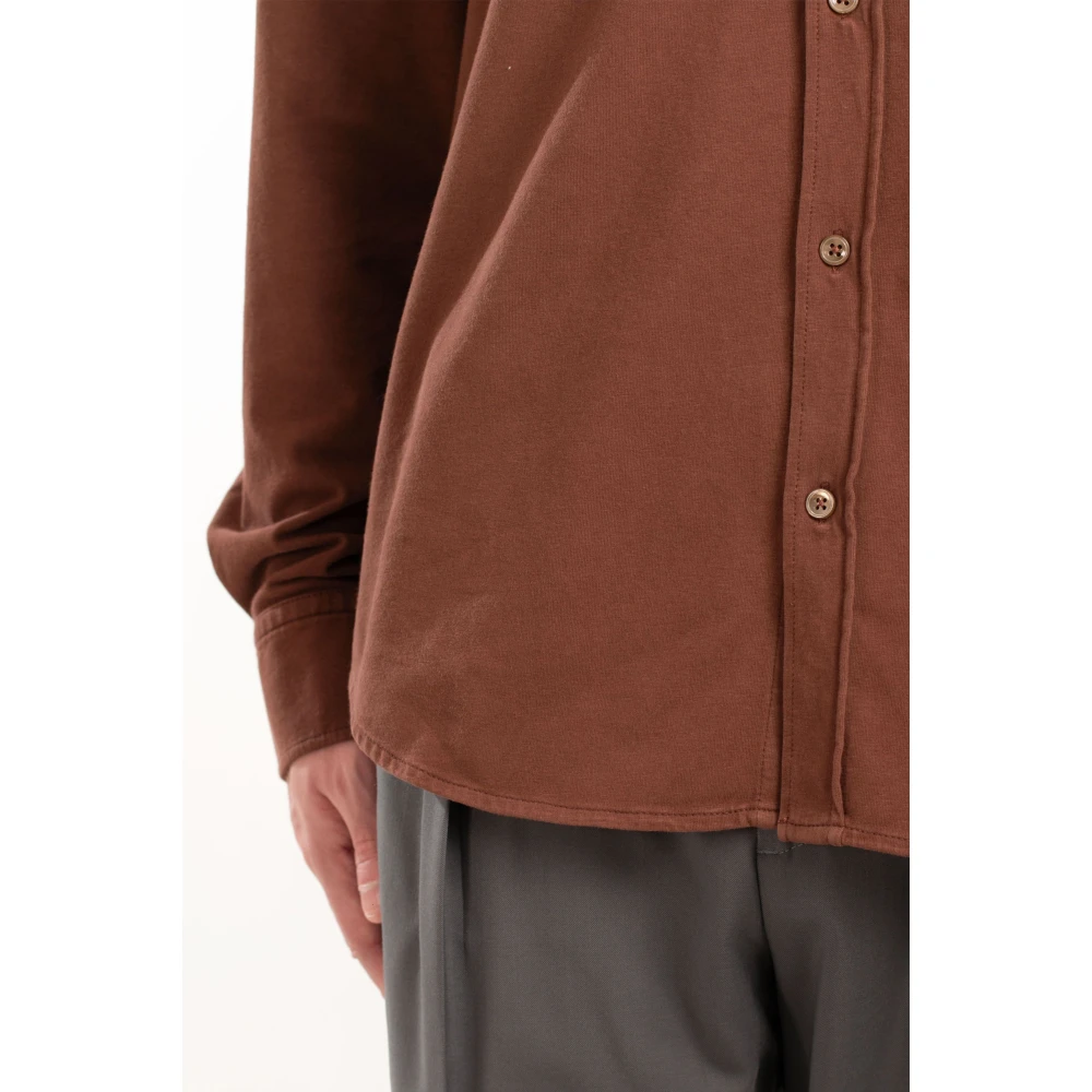 Circolo 1901 Zachte Jersey Shirt met Cashmere Touch Brown Heren