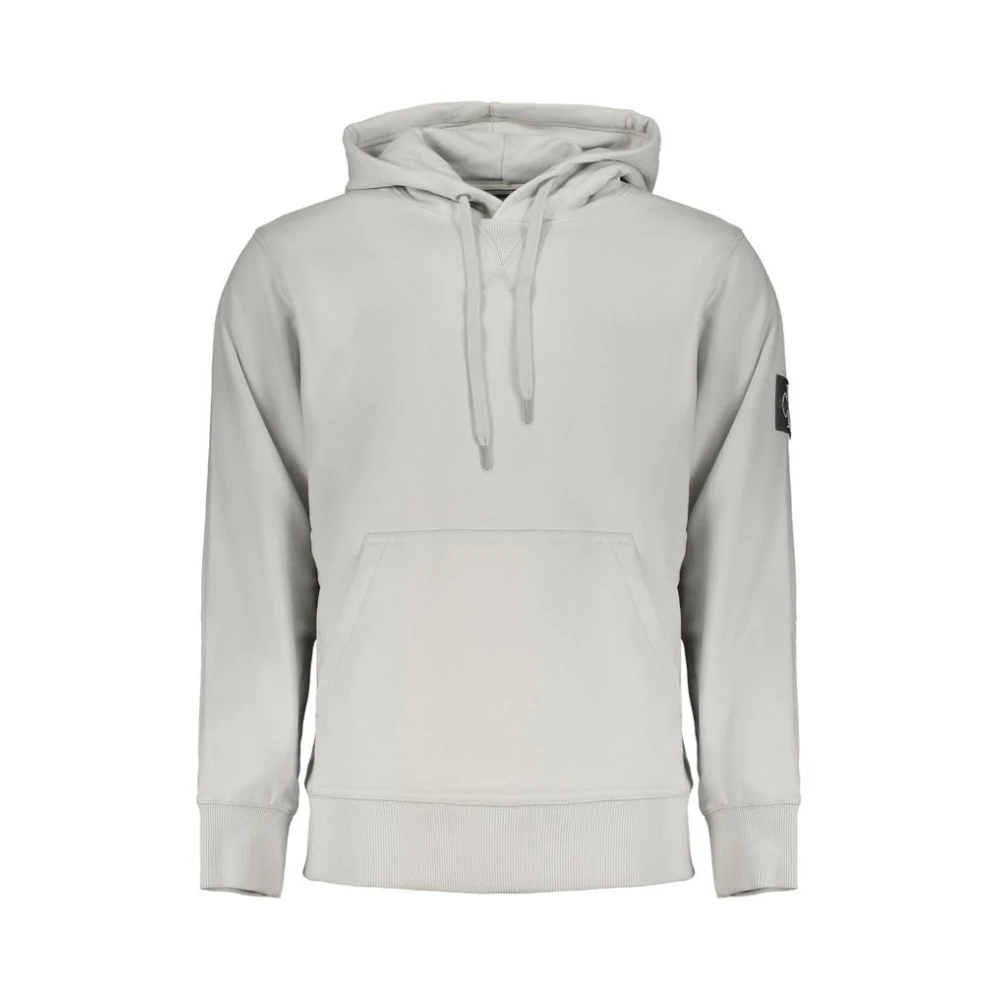 Calvin Klein Men's Gray Hoodies, Xl, Hooded Sweatshirt With Applique