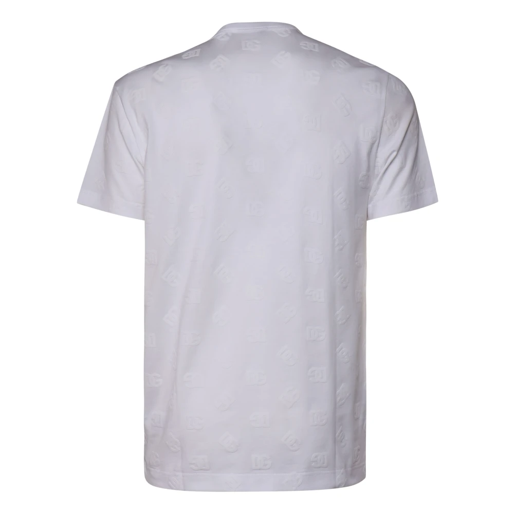 Dolce & Gabbana Italiaans Katoenen T-shirt Ronde Kraag Wit White Heren