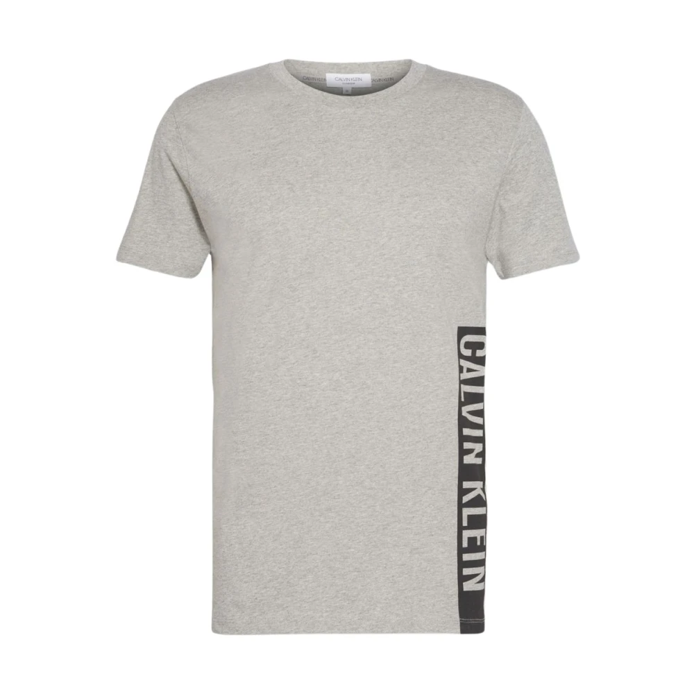 Calvin Klein Verticaal Logo Shirt met Band Gray Heren