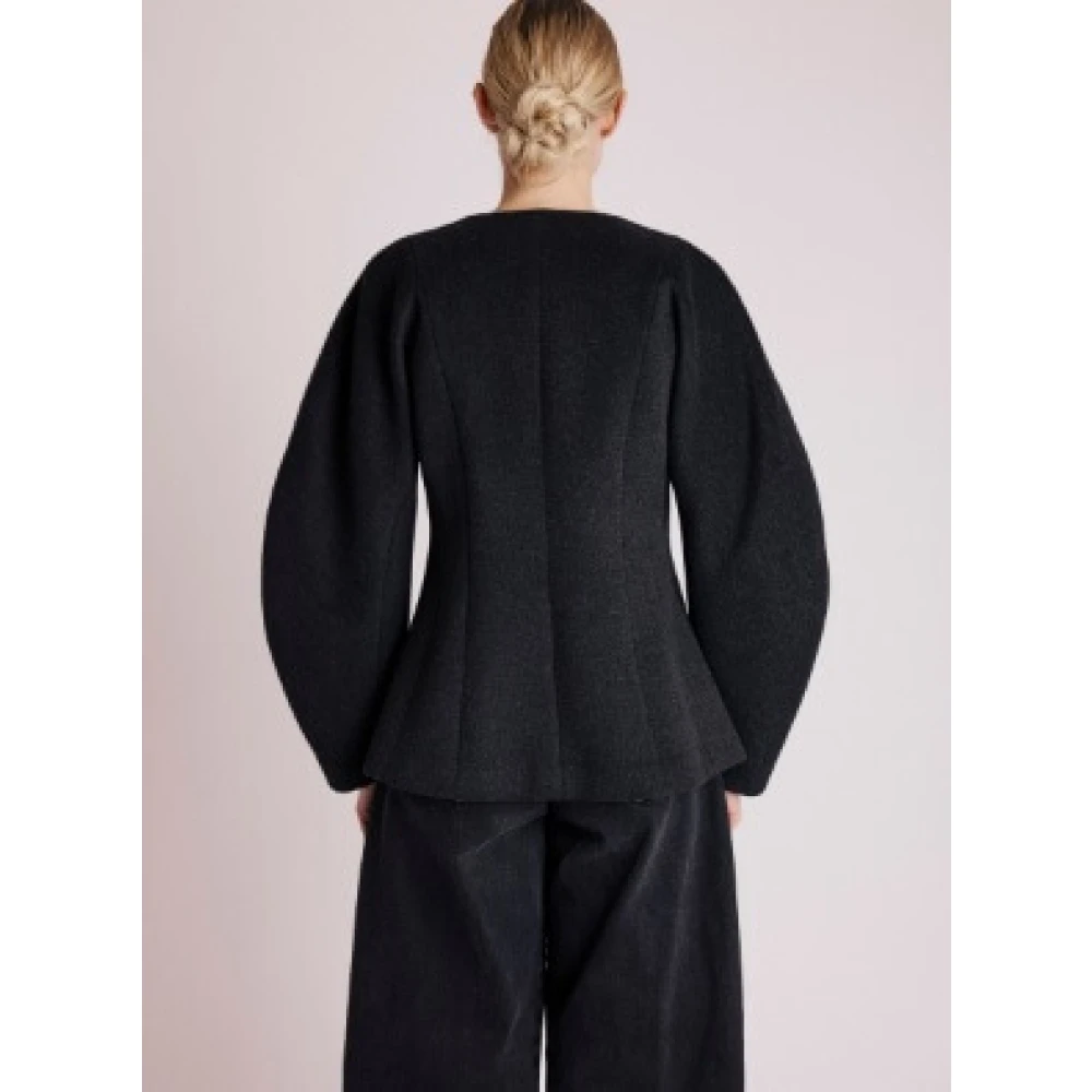 Berenice Stijlvolle Wollen Jas Black Dames