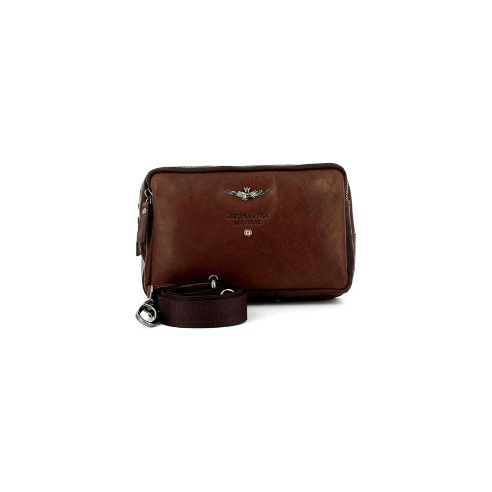 aeronautica militare Vintage Schoudertas Am-309 Brown Heren