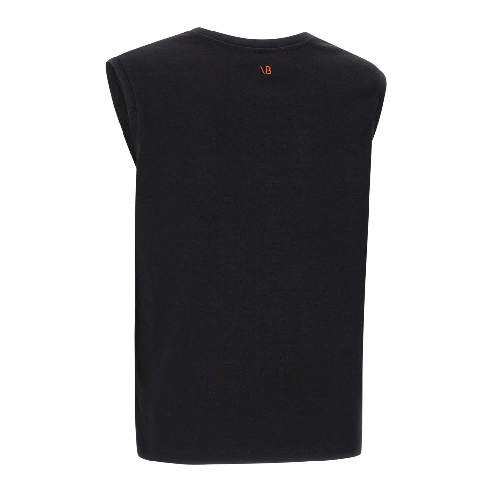 Victoria Beckham Zwarte Katoenen Geribbelde Top Mouwloos Black Dames