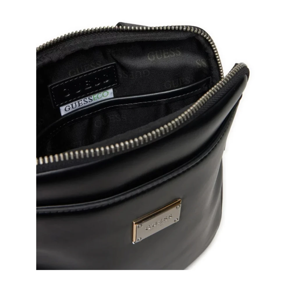 Guess Zwarte PU Leren Schoudertas Black Heren