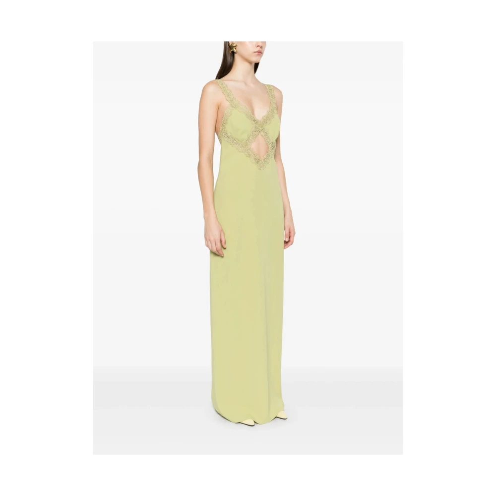 Blumarine Groene Jurk met Uitgesneden Details en Achtersplit Green Dames
