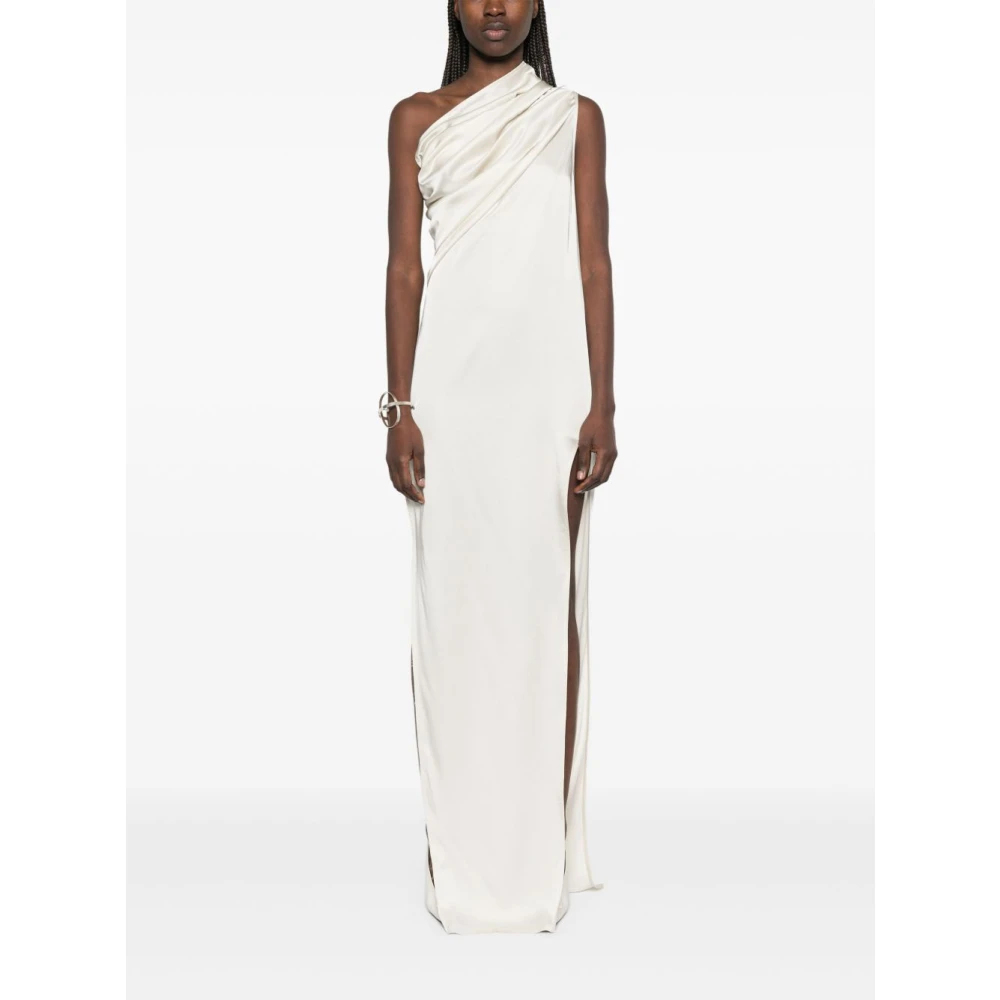 Rick Owens Jurk met één schouder en zijsplit Beige Dames